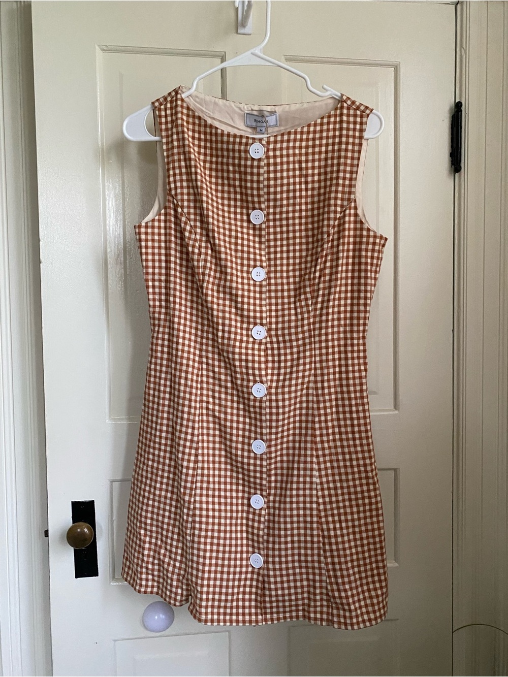 NWT Rihoas Gingham Mini Dress, Medium